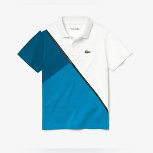 Lacoste Kids Polo Shirt - White and Blue